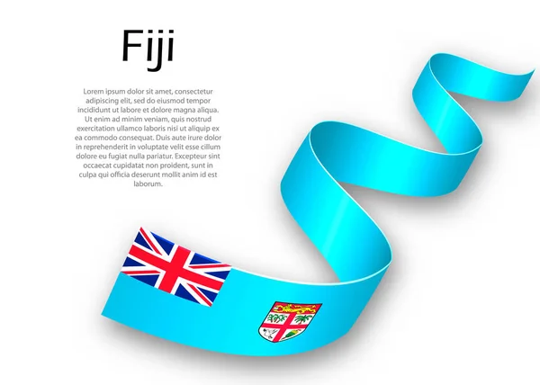 Viftande Band Eller Banderoll Med Flagga Fiji Mall För Oberoende — Stock vektor