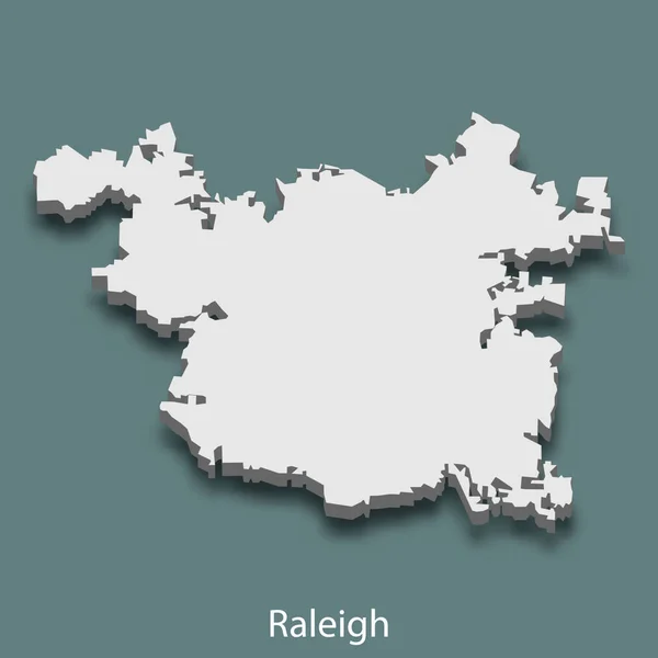 Isometrisk Karta Över Raleigh Stad Usa Vektor Illustration — Stock vektor