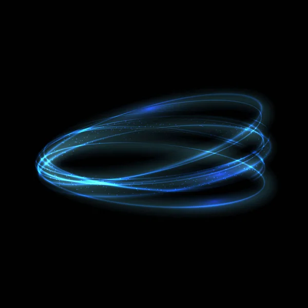 蓝色的圆环闪烁着光芒 星团闪烁着闪耀的光芒 与神奇的尘埃粒子隔离 — 图库矢量图片