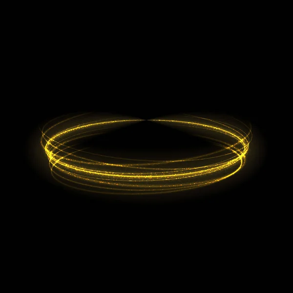 Gouden Cirkel Gloeien Licht Effect Sterren Barst Met Glitters Geïsoleerd — Stockvector
