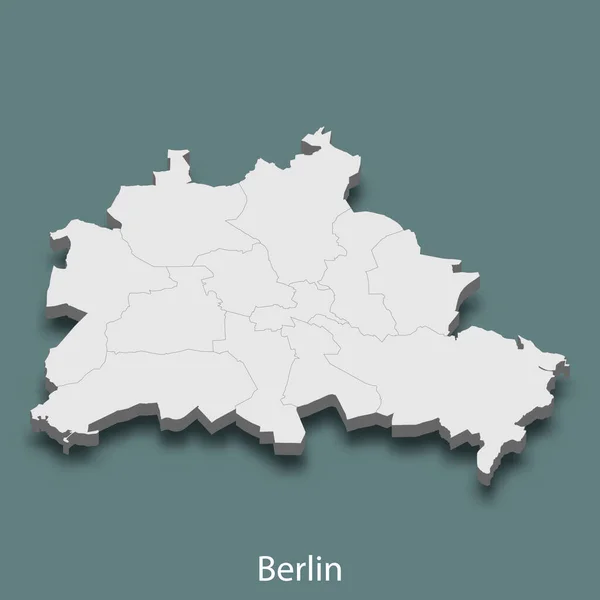 ベルリンの3Dアイソメトリックマップは ドイツ ベクトル図の都市です — ストックベクタ