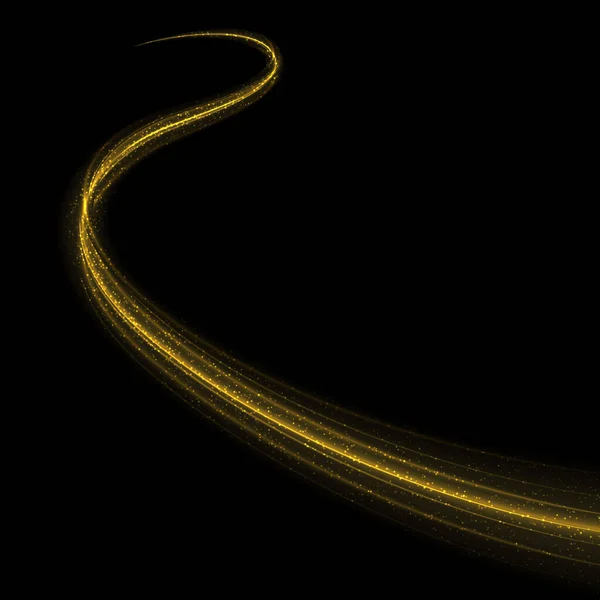 金光效应的恒星与被魔法尘埃粒子隔离的闪烁着光芒 — 图库矢量图片