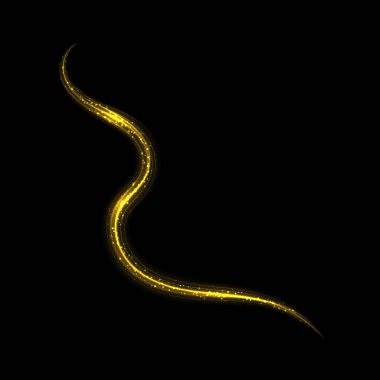 Altın parıltılı ışık efektleri yıldızların izole edilmiş ışıltılarıyla patlar. sihirli toz parçacıkları. 