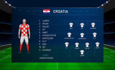 Futbol skor tablosu takım futbol takımı Hırvatistan ile grafik şablonu yayınladı