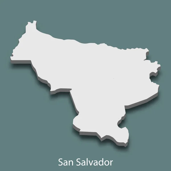 Mapa Isométrico San Salvador Una Ciudad Salvador Ilustración Vectorial — Vector de stock
