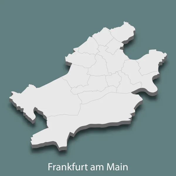 Mapa Isométrico Fráncfort Del Meno Una Ciudad Alemania Vector Ilustración — Vector de stock