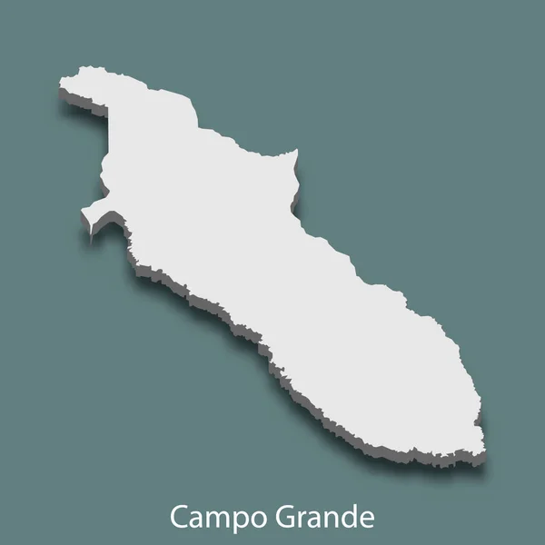 Isometric Map Campo Grande City Brazil Vector Illustration — Stock Vector