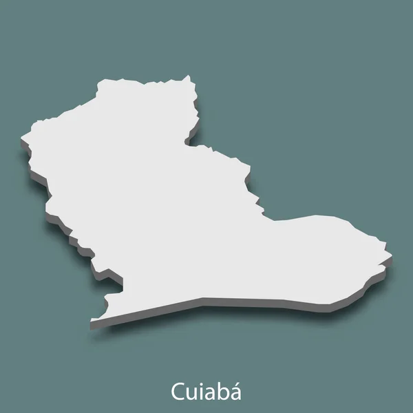 Isometric Map Cuiaba City Brazil Vector Illustration — Stock Vector