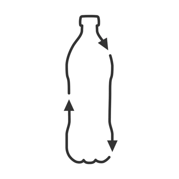 Переробляти Пластикові Пляшки Векторної Лінії Піктограми Логотип Ізольований Білому Тлі — стоковий вектор