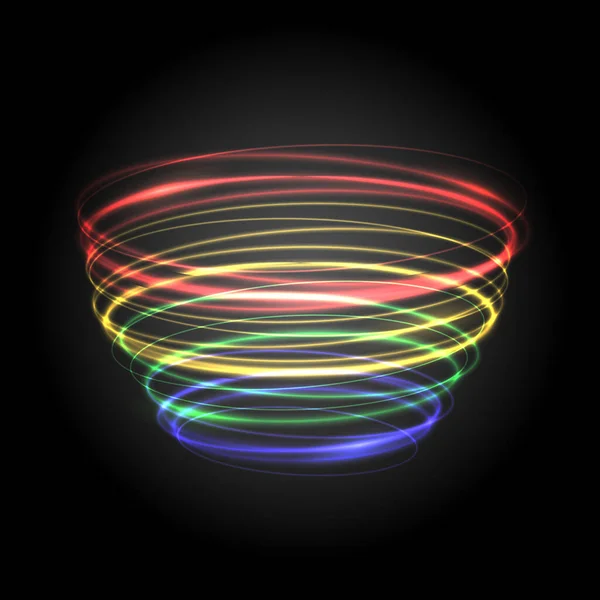 Circle Glow Efecto Rastro Luz Huella Destello Brillante Aislada Con — Vector de stock