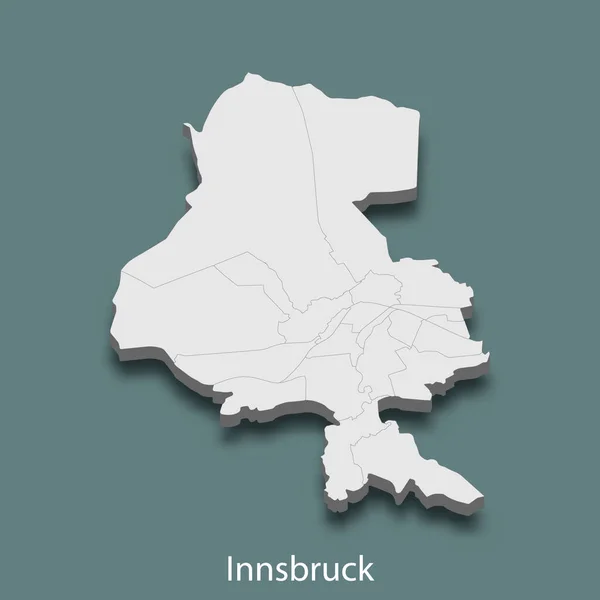 Mapa Isométrico Innsbruck Una Ciudad Austria Vector Ilustración — Vector de stock