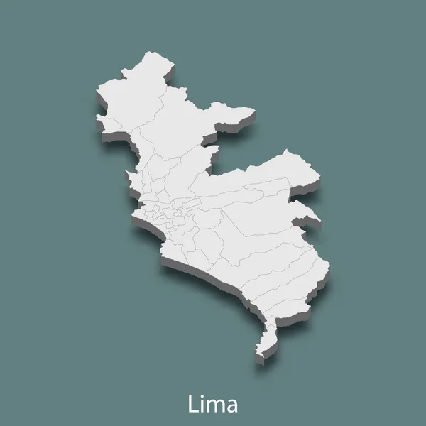 Isometric Map Lima City Peru Vector Illustration — Stock Vector