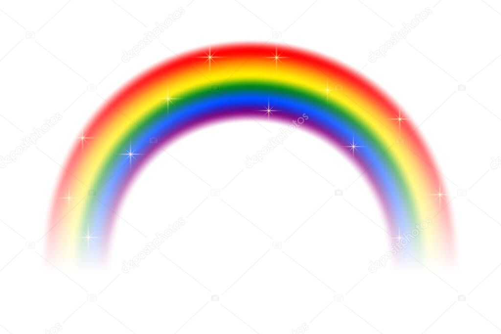 Vector realistic Rainbow isolated on white background.