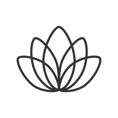 Lotus çizgisi biçimi simgesi, lotos vektör logosu tasarımı