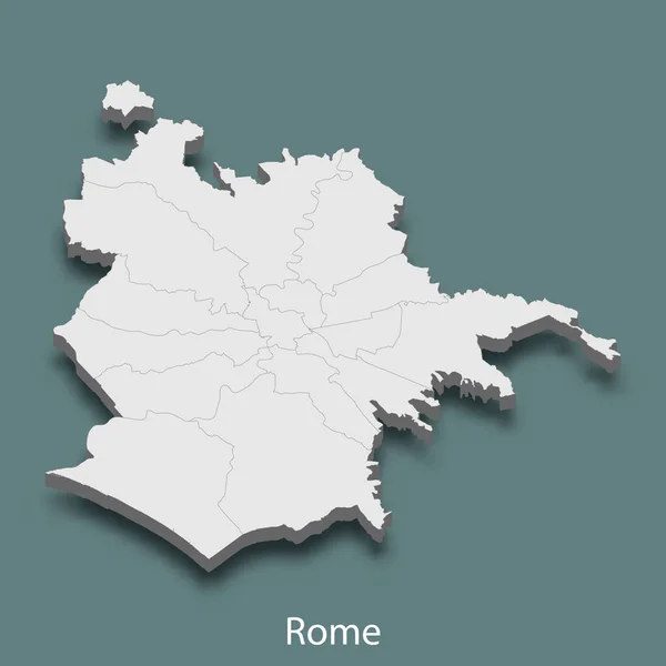 Isometric Map Rome City Italy Vector Illustration — Stock Vector