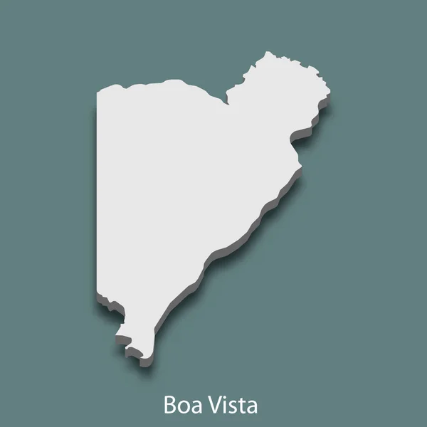 Mapa Isométrico Boa Vista Una Ciudad Brasil Vector Ilustración — Vector de stock