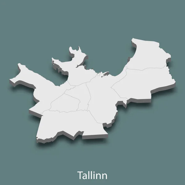 Mapa Isométrico Tallin Una Ciudad Estonia Vector Ilustración — Vector de stock