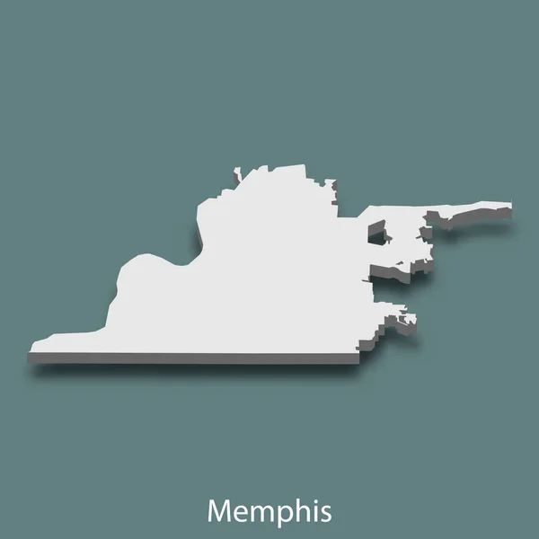 孟菲斯3D等距地图是美国的一个城市 矢量图解 — 图库矢量图片