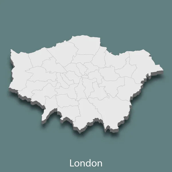 Изометрическая Карта Лондона Город Великобритания Векторная Иллюстрация — стоковый вектор