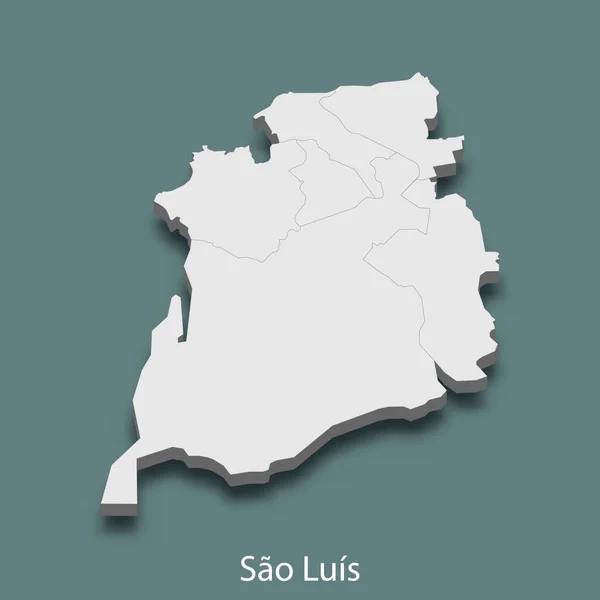 Mapa Isométrico Sao Luis Uma Cidade Brasil Ilustração Vetorial — Vetor de Stock