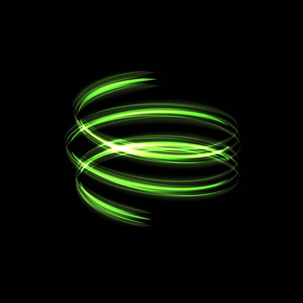 Зелене Коло Світиться Світловий Ефект Зірки Спалахи Блискітками Ізольовані Магічними — стоковий вектор