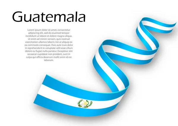 Wstążka Lub Sztandar Flagą Gwatemali Szablon Projektowania Plakatów Dni Niezależności — Wektor stockowy