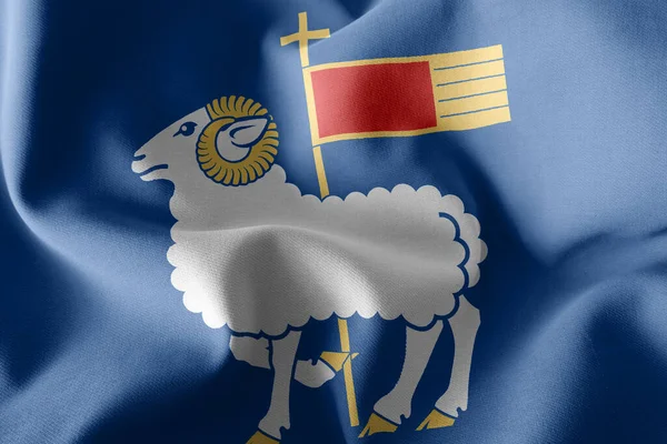 Флаг Иллюстрации Готланда Является Регионом Швеции Размахивание Текстильном Фоне Флага — стоковое фото
