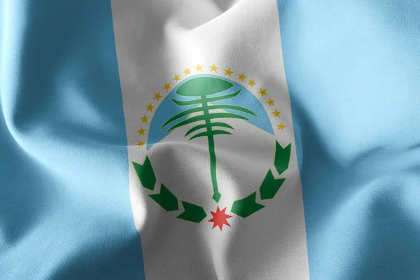 Illustration Flagga Neuquen Region Argentina Vinka Vind Flagga Textil Bakgrund — Stockfoto