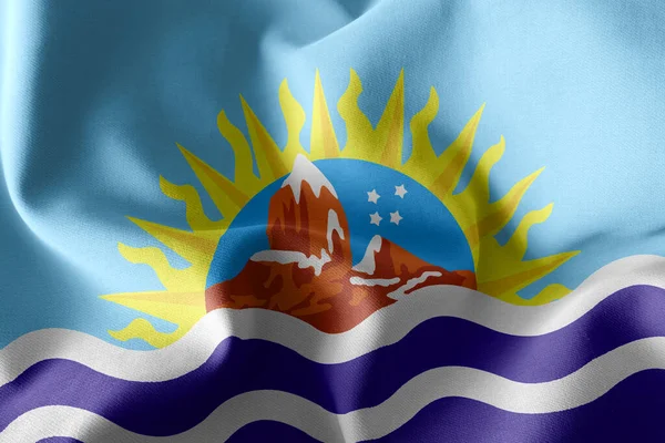 Illustration Flag Santa Cruz Region Argentina Waving Wind Flag Textile — Stock Photo, Image