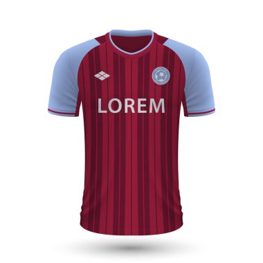 Realistic soccer shirt Aston Villa 2022, jersey template for football kit. Vector illustration  clipart