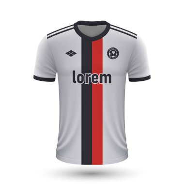 Gerçekçi futbol tişörtü Beşiktaş 2022, futbol takımı için forma şablonu. Vektör illüstrasyonu 