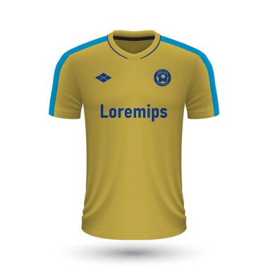 Gerçekçi futbol gömleği Brondby 2022, futbol takımı için forma şablonu. Vektör illüstrasyonu 