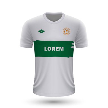 Gerçekçi futbol tişörtü Elche 2022, futbol takımı için forma şablonu. Vektör illüstrasyonu 