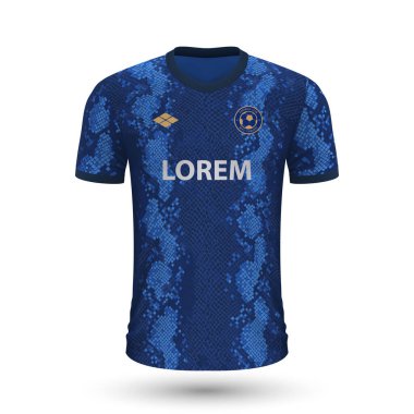 Gerçek futbol tişörtü Inter 2022, futbol takımı için forma şablonu. Vektör illüstrasyonu 