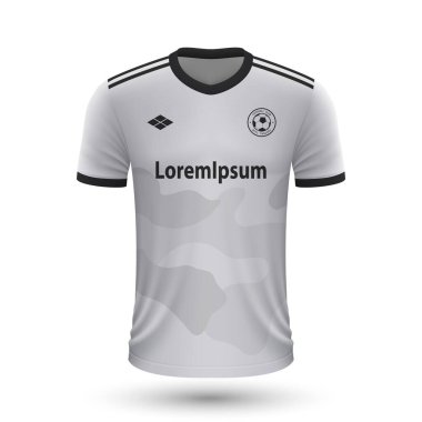 Gerçekçi futbol tişörtü Legia 2022, futbol takımı için forma şablonu. Vektör illüstrasyonu 