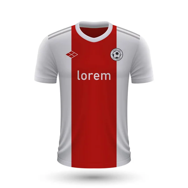 Chemise Réaliste Football Ajax Amsterdam 2022 Modèle Maillot Pour Kit — Image vectorielle