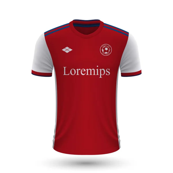 Realistisk Fotboll Skjorta Arsenal 2022 Jersey Mall För Fotboll Kit — Stock vektor