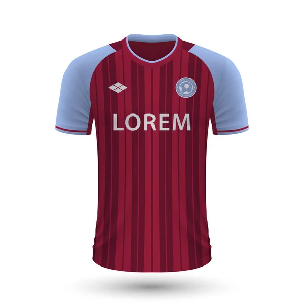 Realistisch Voetbalshirt Aston Villa 2022 Jersey Sjabloon Voor Voetbalkit Vectorillustratie — Stockvector