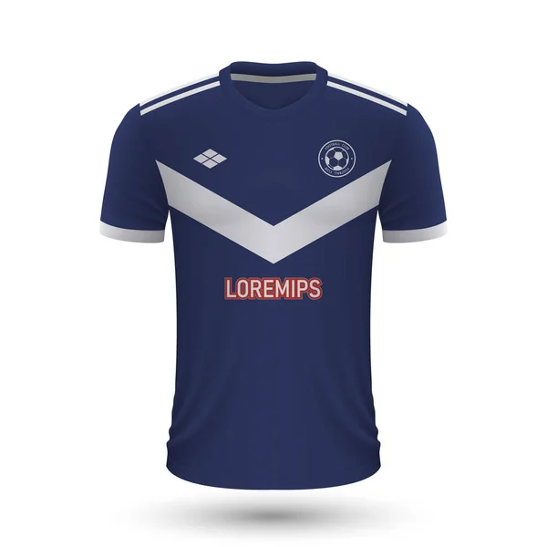 Realistic Soccer Shirt Bordeaux 2022 Jersey Template Football Kit Vector — Stock Vector