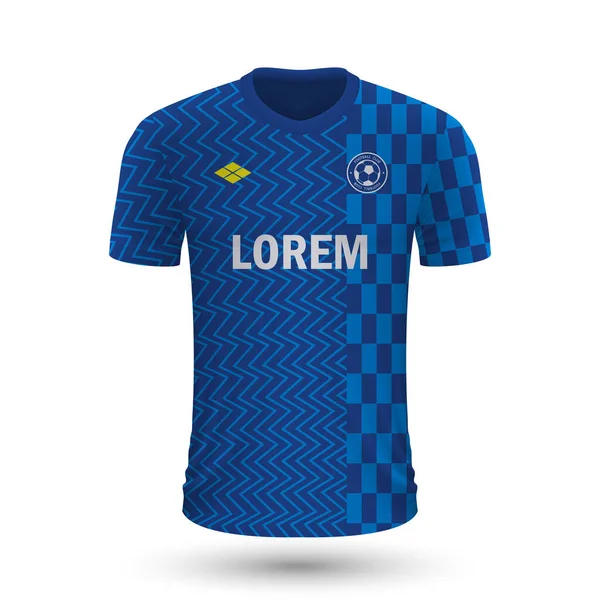 Realistyczna Koszulka Piłkarska Chelsea 2022 Wzór Koszulki Zestawu Piłki Nożnej — Wektor stockowy