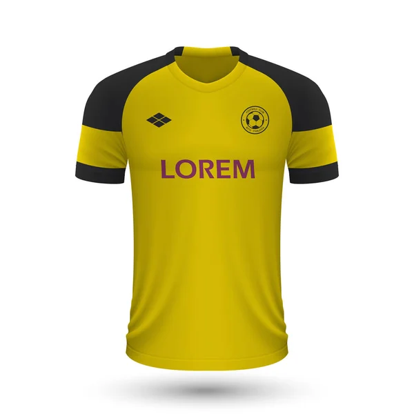 Camisa Fútbol Realista Borussia Dortmund 2020 Plantilla Jersey Para Kit — Archivo Imágenes Vectoriales