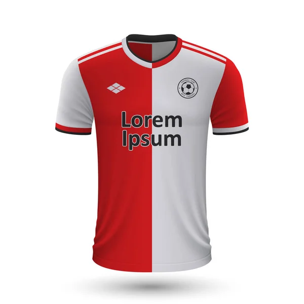 Camisa Fútbol Realista Feyenoord 2022 Plantilla Jersey Para Kit Fútbol — Archivo Imágenes Vectoriales