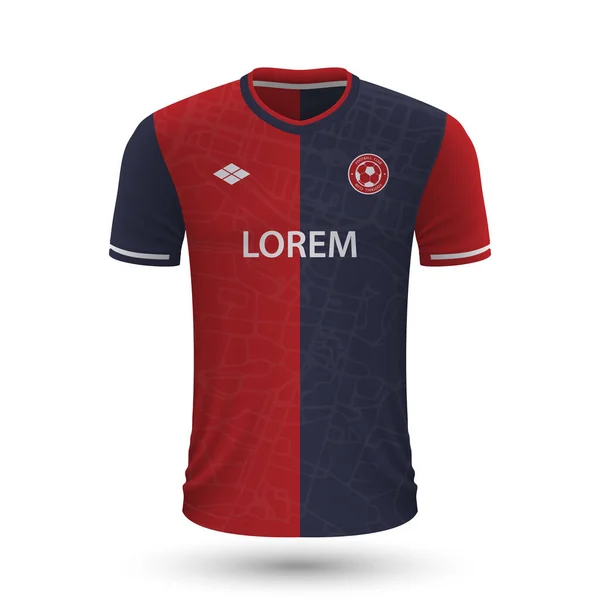 Camisa Fútbol Realista Génova 2022 Plantilla Jersey Para Kit Fútbol — Vector de stock