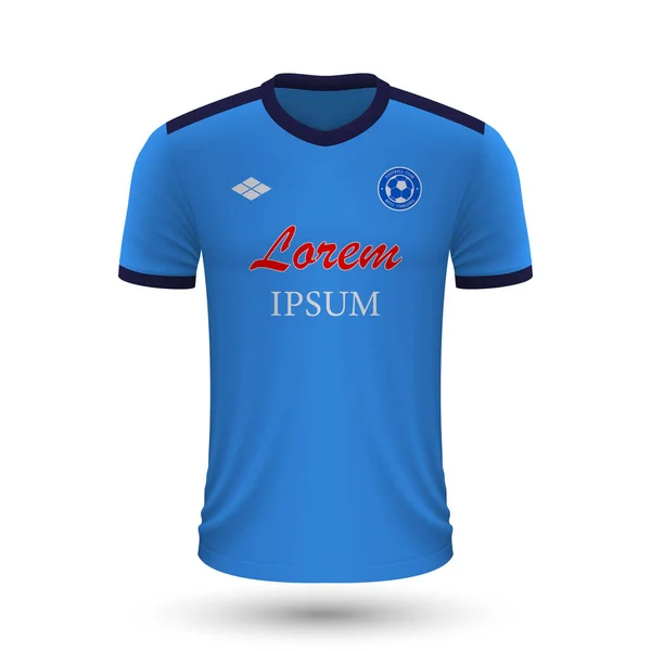 Realistic Soccer Shirt Napoli 2022 Jersey Template Football Kit Vector — Stock Vector