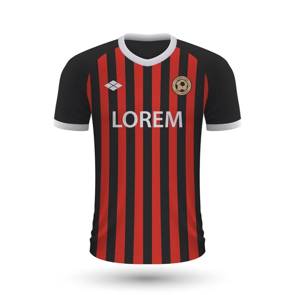 Realistic Soccer Shirt Nice 2022 Jersey Template Football Kit Vector — Stock Vector