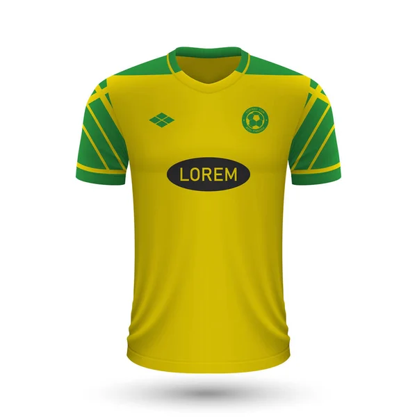Camisa Fútbol Realista Norwich 2022 Plantilla Jersey Para Kit Fútbol — Archivo Imágenes Vectoriales
