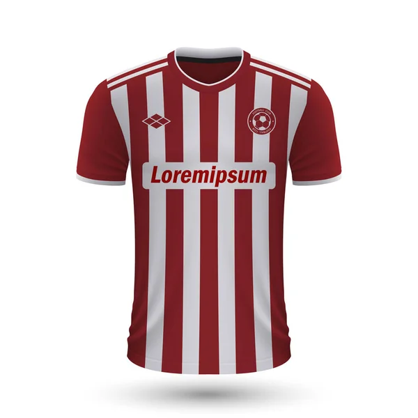 Camisa Fútbol Realista Olympiacos 2022 Plantilla Jersey Para Kit Fútbol — Archivo Imágenes Vectoriales