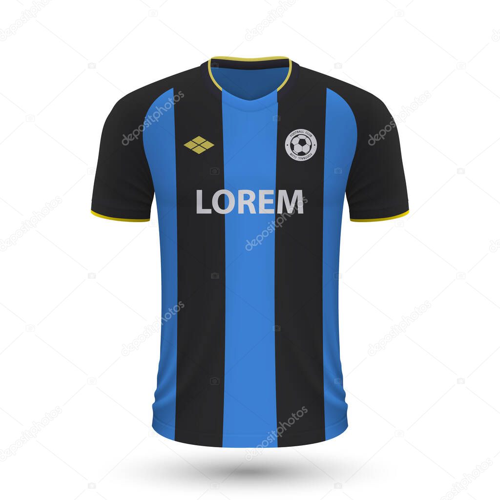 Realistic soccer shirt Brugge 2022, jersey template for football kit. Vector illustration 