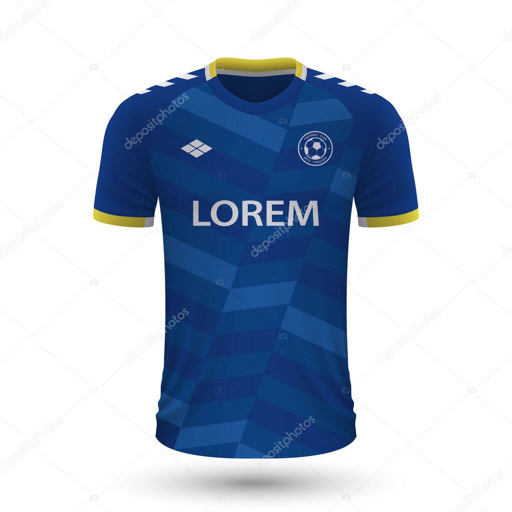 Realistic soccer shirt Everton 2022, jersey template for football kit. Vector illustration 