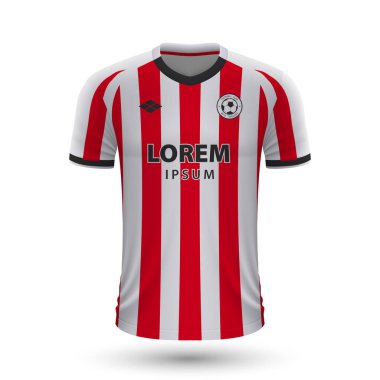 Gerçekçi futbol tişörtü Sparta Rotterdam 2022, forma şablonu